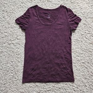 A new day maroon short sleeve tee shirt